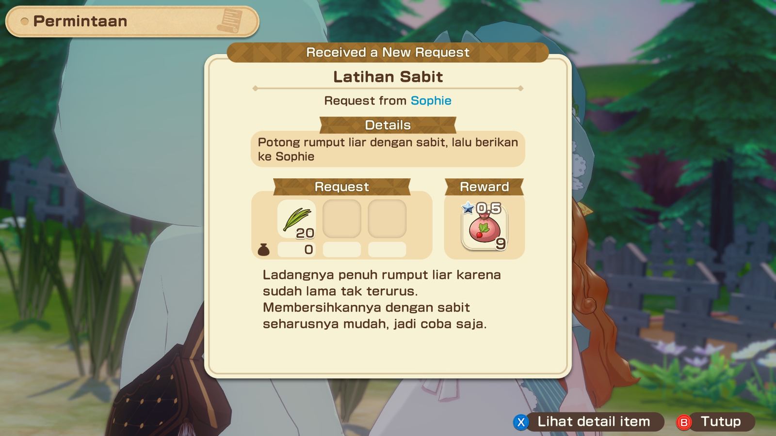 STORY OF SEASONS: Grand Bazaar, Detail permintaan dari penduduk kota